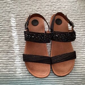 Black Beaded Women's Sandals